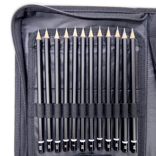 Elements Sketching Zip Wallet 36 piece Set – Artist Brush Wallet Set