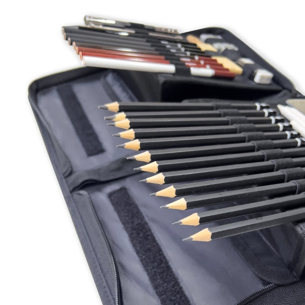 Elements Sketching Zip Wallet 36 piece Set – Artist Brush Wallet Set