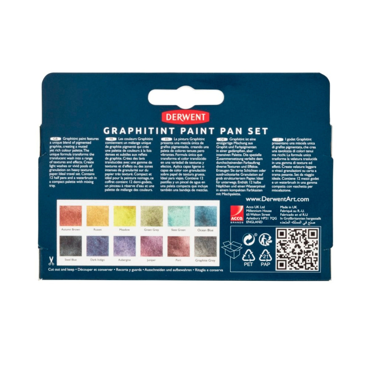 Derwent Graphitint 12 Pan Palette