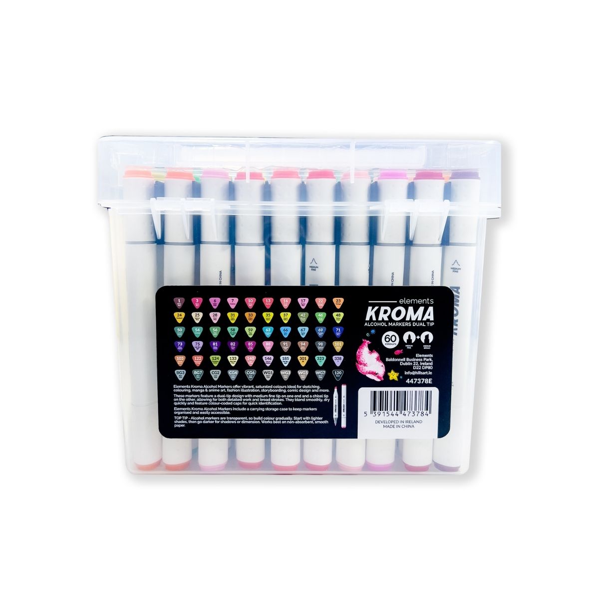 Elements Kroma Alcohol Markers 60 piece Set with Storage Box – Art & Craft Essential