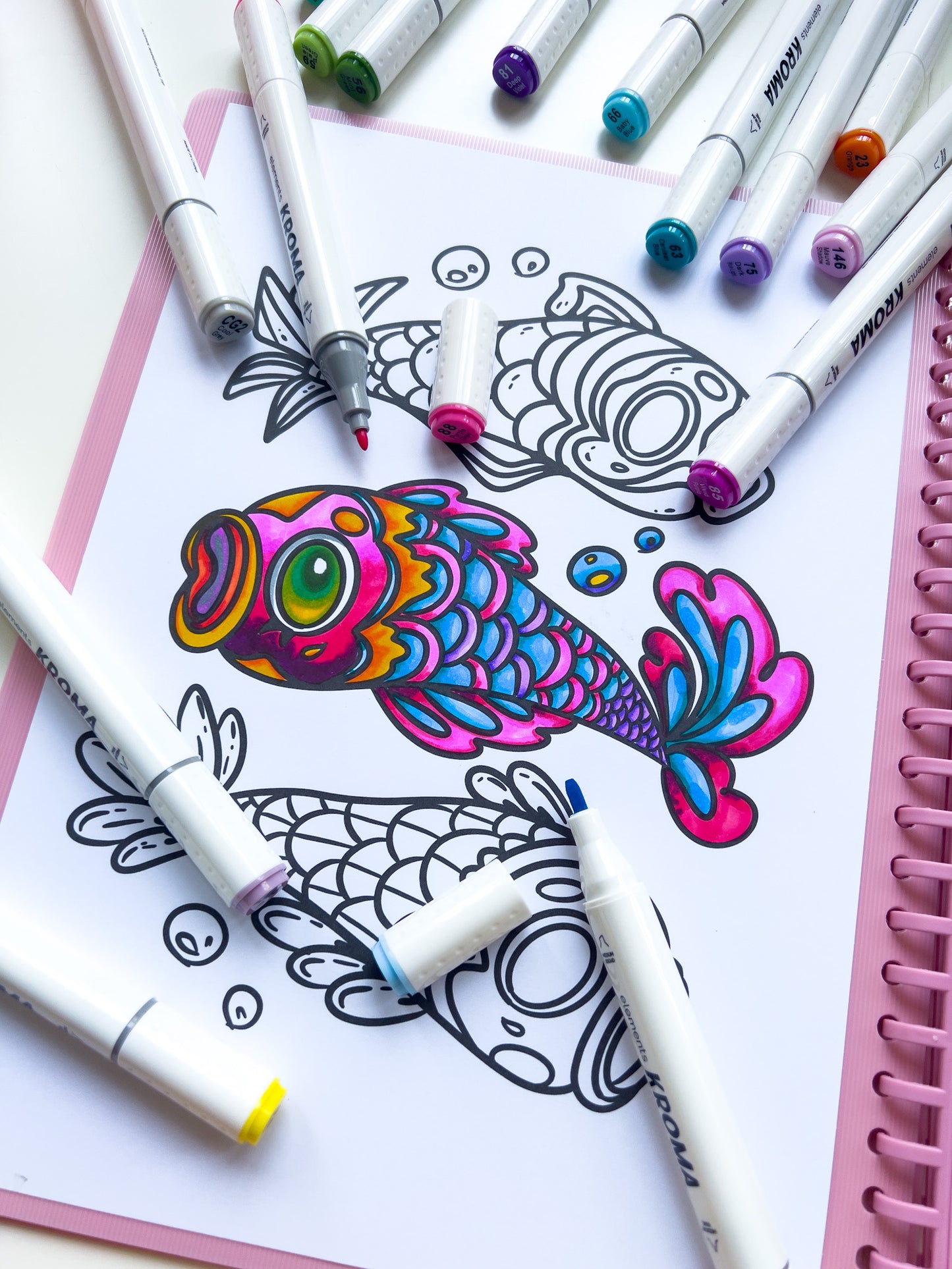 Elements Kroma Alcohol Markers 60 piece Set with Storage Box – Art & Craft Essential