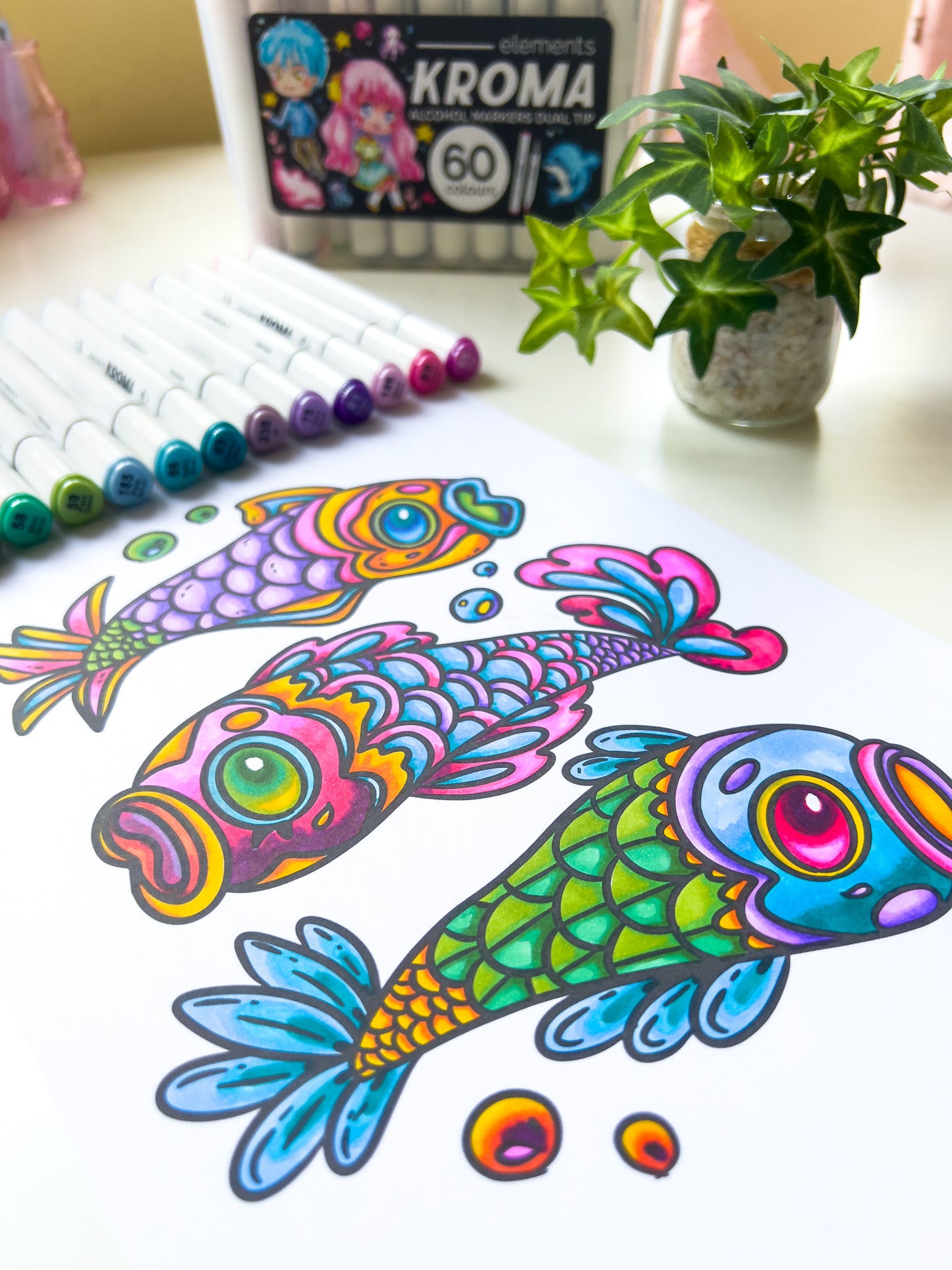 Elements Kroma Alcohol Markers 60 piece Set with Storage Box – Art & Craft Essential