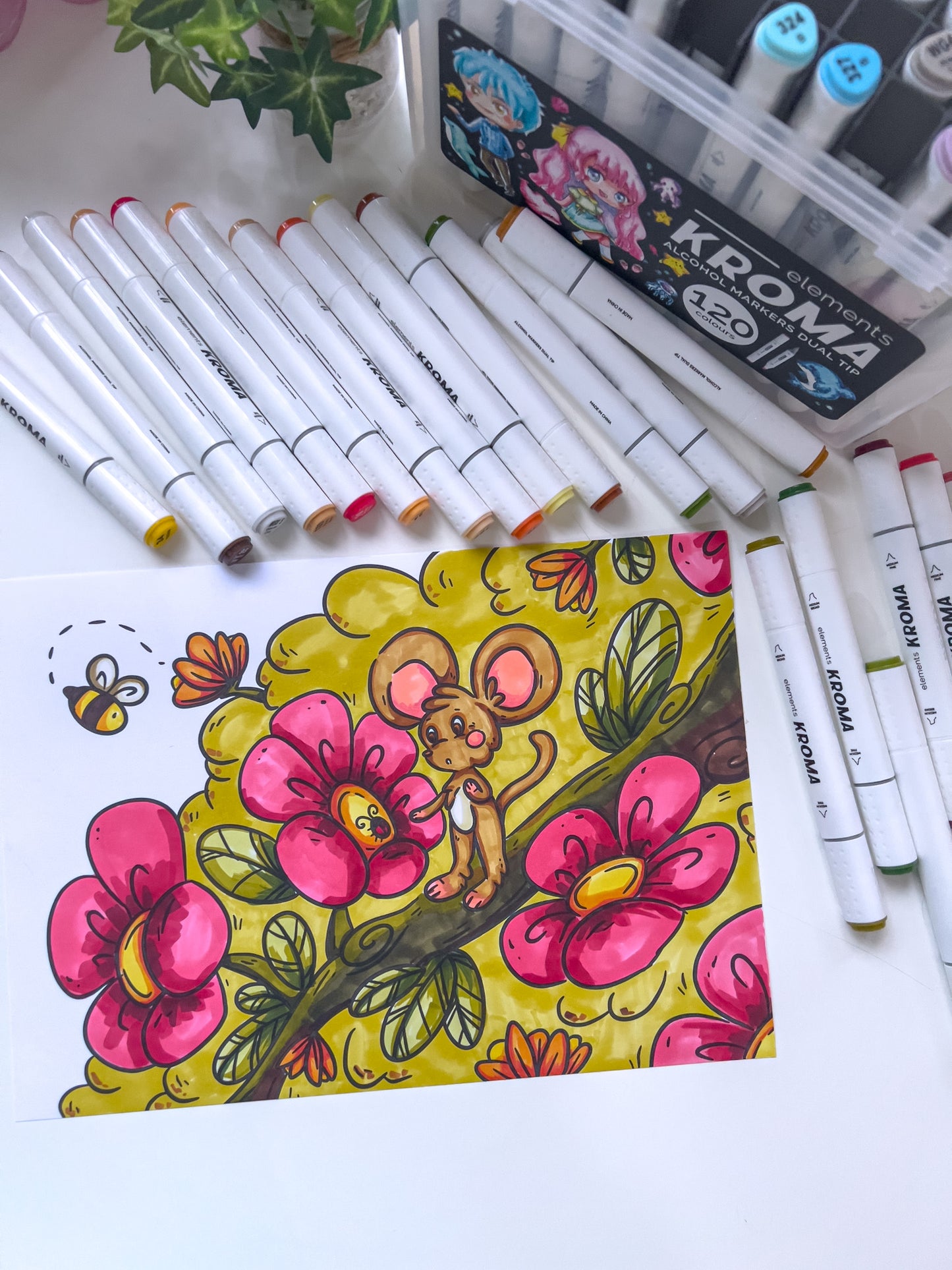 Elements Kroma Alcohol Markers 120 piece Set with Storage Box – Art & Craft Essential