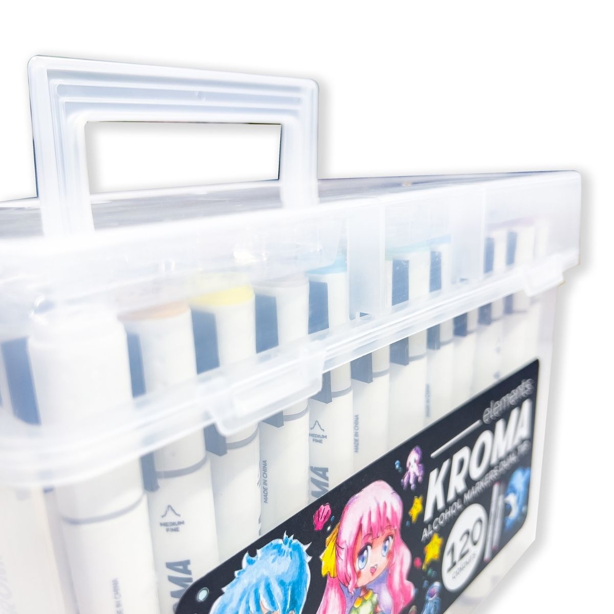 Elements Kroma Alcohol Markers 120 piece Set with Storage Box – Art & Craft Essential