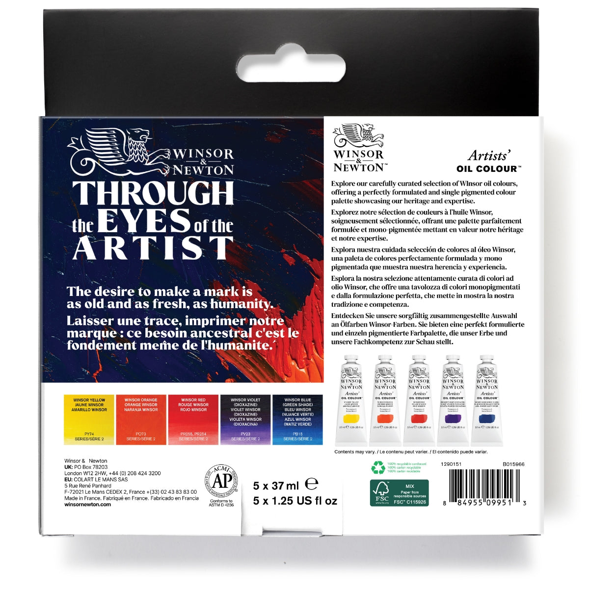 Winsor & Newton Artists' Oil Colour 5x37ml Tubes Winsor Set - Winsor & Newton at DRK Crafts
