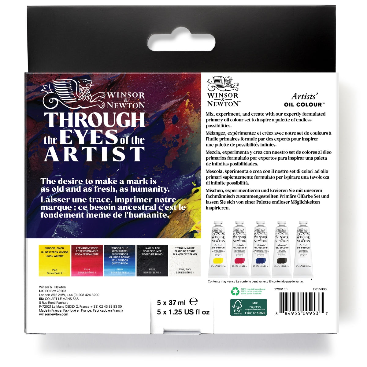 Winsor & Newton Artists' Oil Colour 5x37ml Tubes Primary Set - Winsor & Newton at DRK Crafts