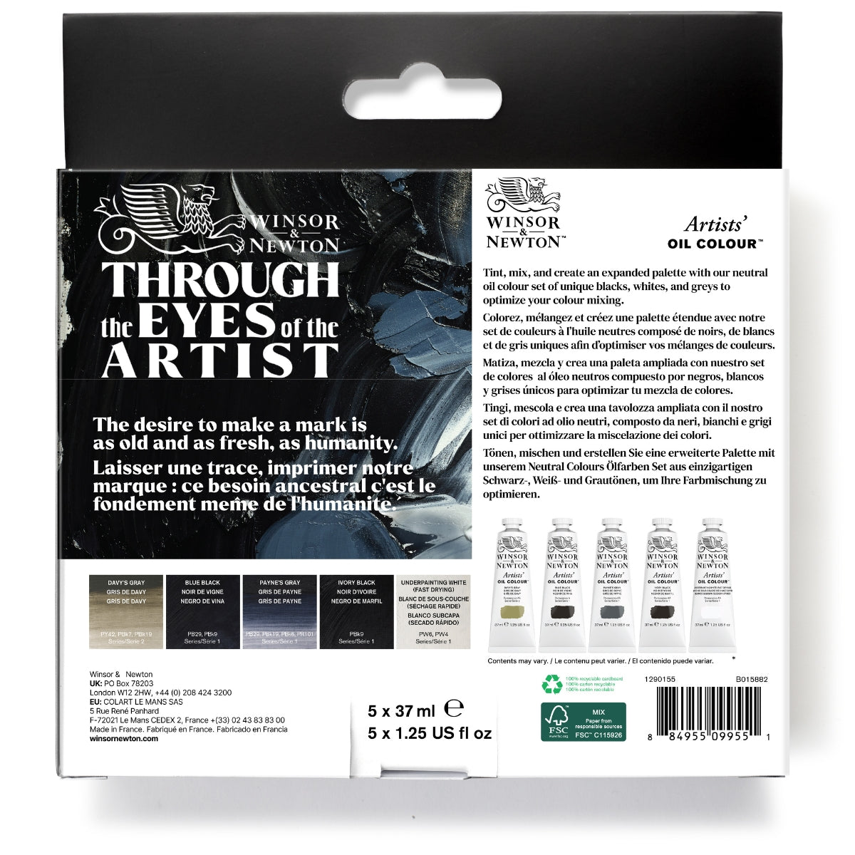 Winsor & Newton Artists' Oil Colour 5x37ml Tubes Neutral Set - Winsor & Newton at DRK Crafts