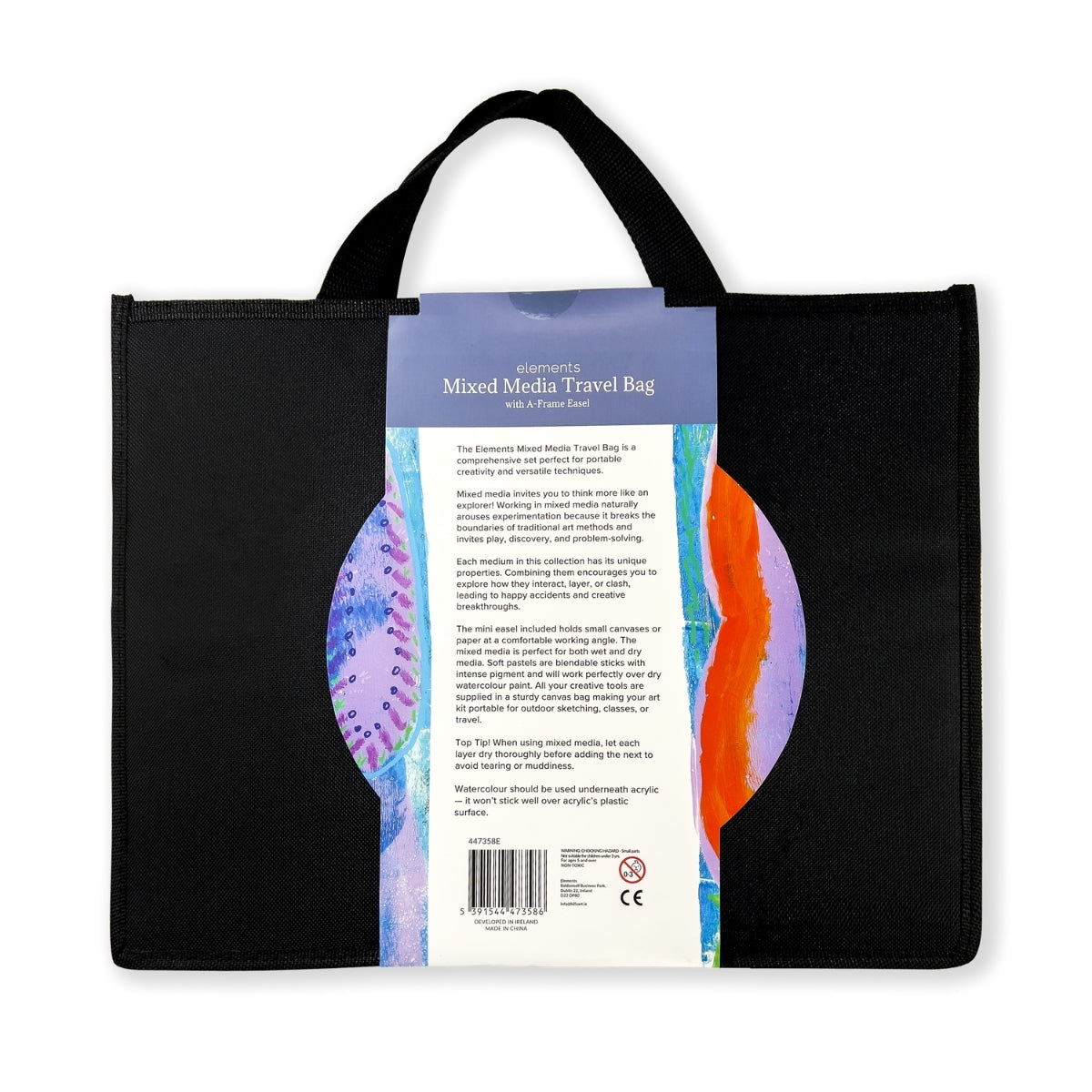 Elements Mixed Media Travel Bag 70 piece Set with A Frame Easel – Professional Artist Easel