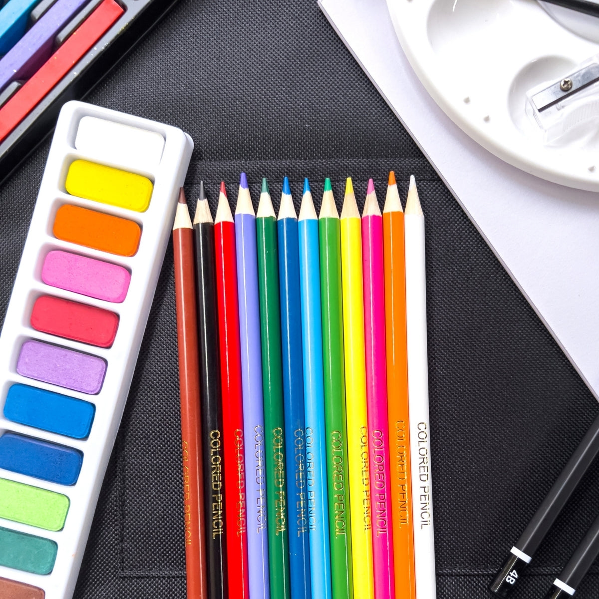 Elements Mixed Media Travel Bag 70 piece Set with A Frame Easel – Professional Artist Easel