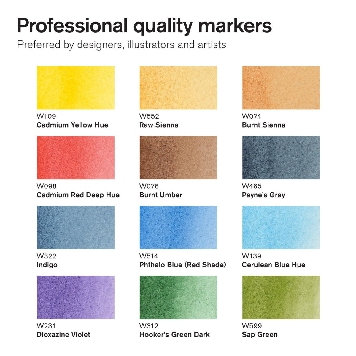 Winsor & Newton Promarker Watercolour 12 Set - Landscape Tones - Winsor & Newton at DRK Crafts