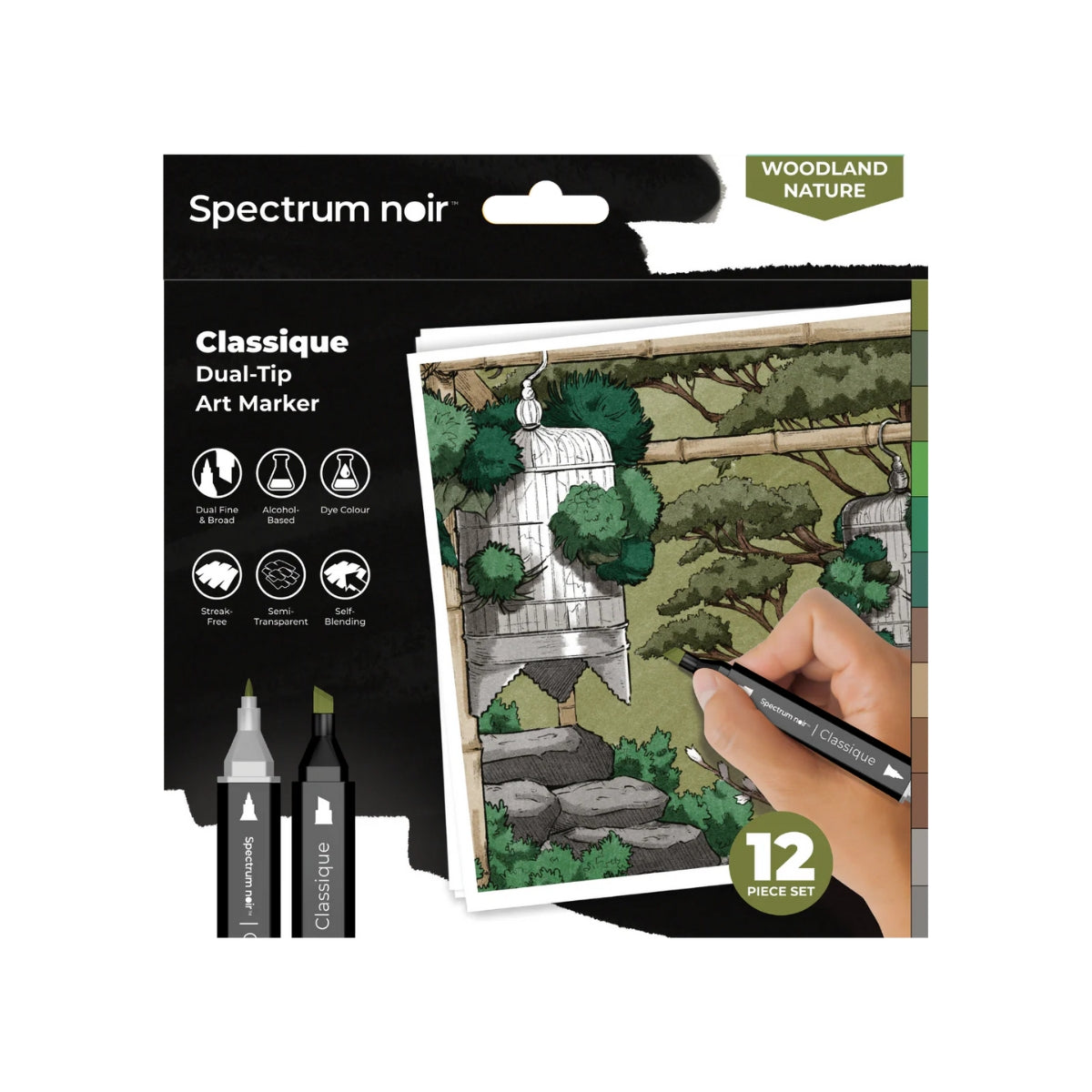 Crafter's Companion Spectrum Noir-Classique 12pc-Woodland Nature