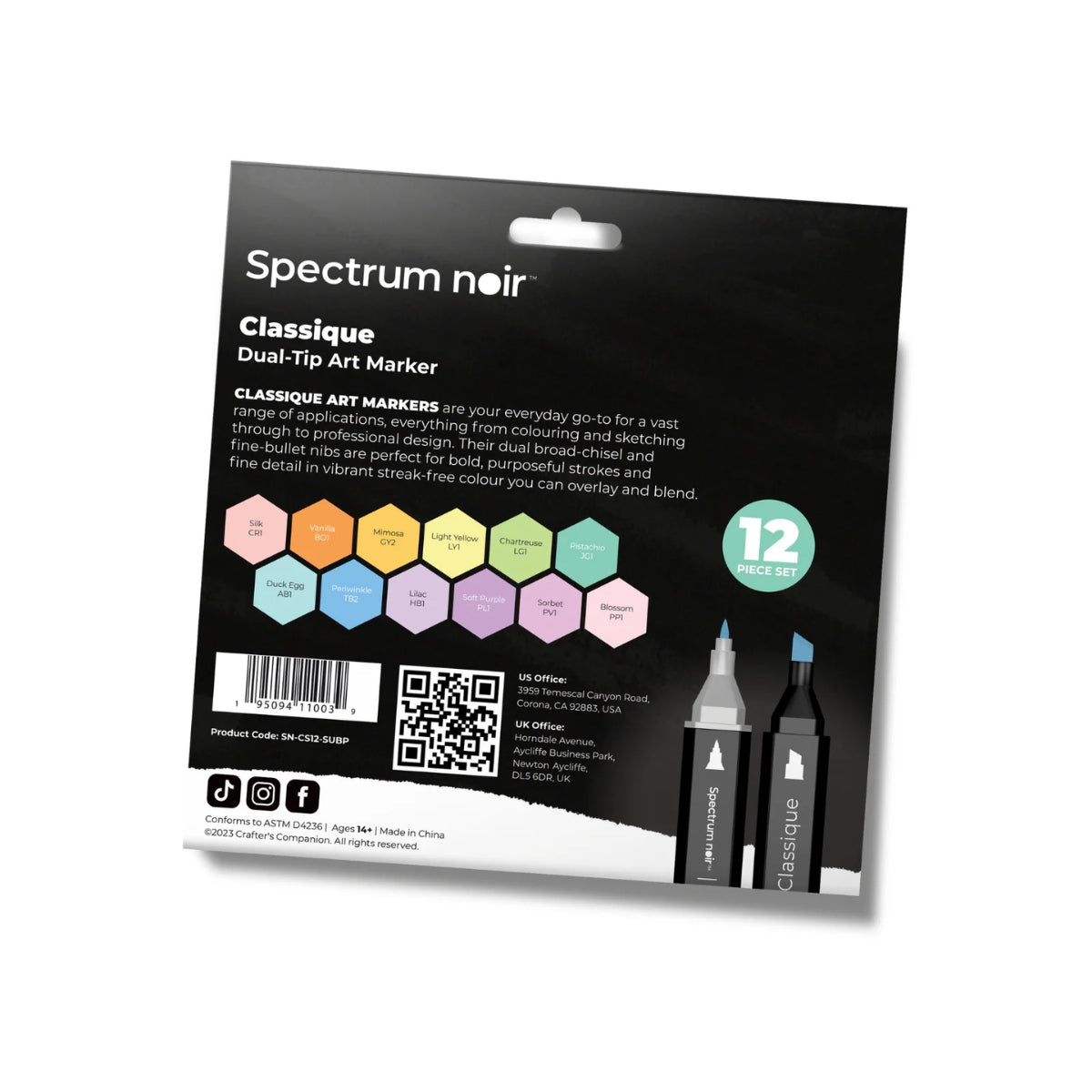 Crafter's Companion Spectrum Noir Classique (12PC) - Pastel