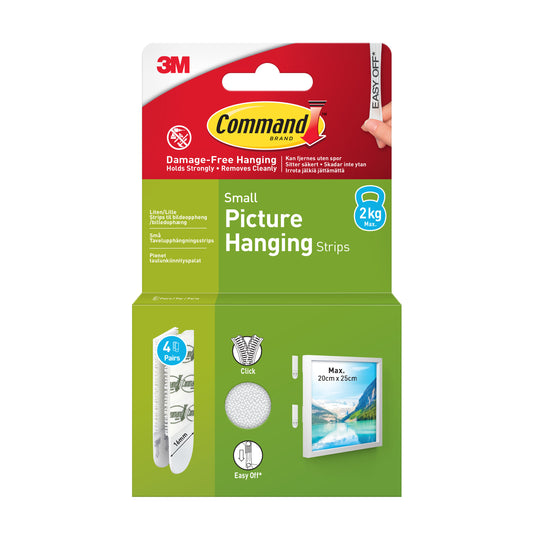 3M Command Small Picture Hanging Strips - 4 sets – White