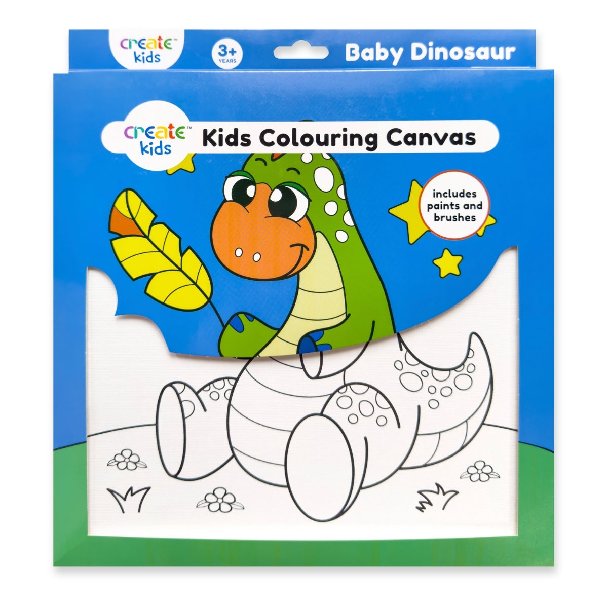 Colouring Canvas Kit - Baby Dinosaur - Create Kids