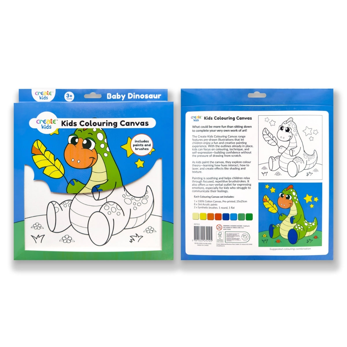 Colouring Canvas Kit - Baby Dinosaur - Create Kids image 5