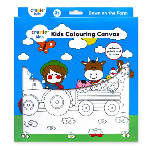Colouring Canvas Kit - Down on the Farm - Create Kids