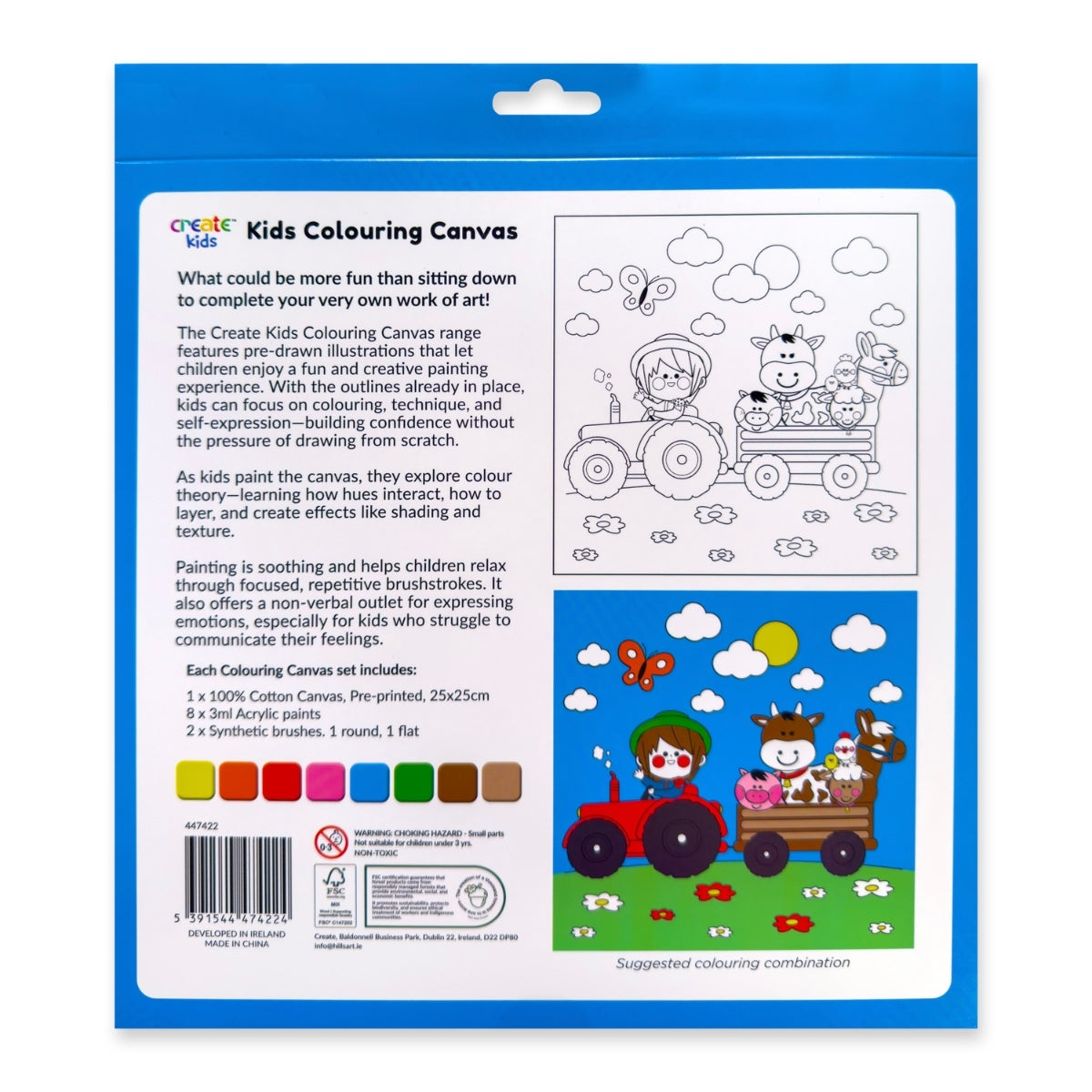 Colouring Canvas Kit - Down on the Farm - Create Kids image 2
