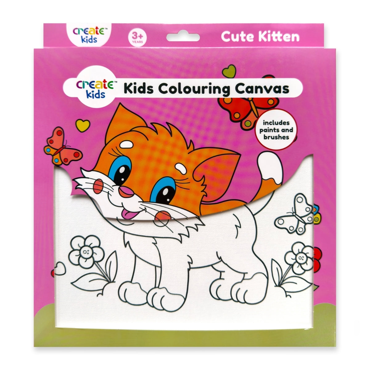 Colouring Canvas Kit - Cute Kitten - Create Kids