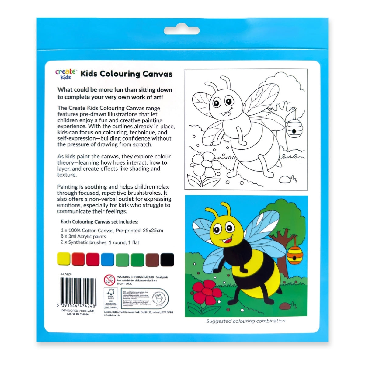 Colouring Canvas Kit - Busy Bee - Create Kids image 2