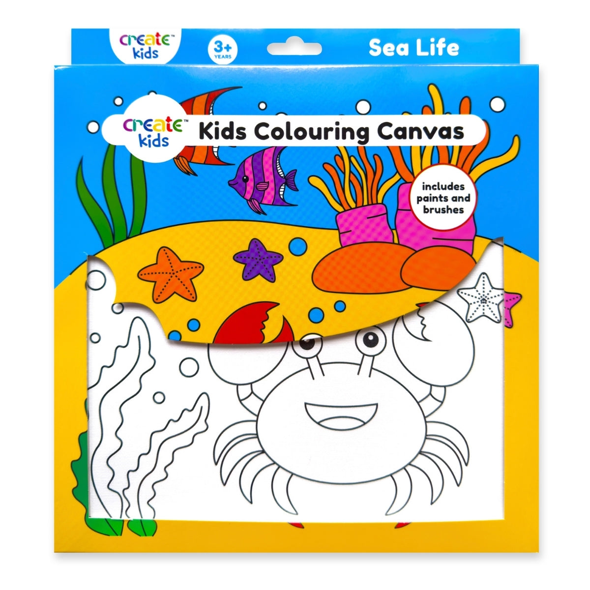 Colouring Canvas Kit - Sea Life - Create Kids