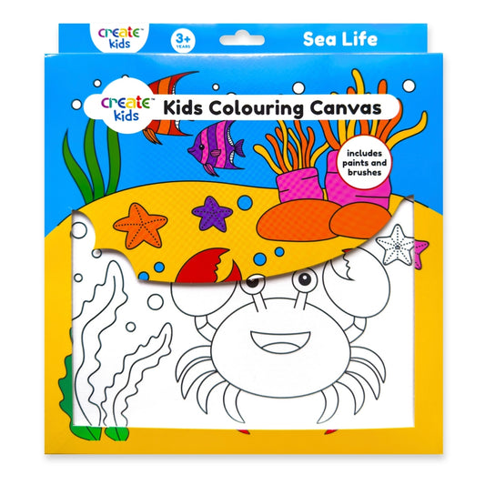Colouring Canvas Kit - Sea Life - Create Kids