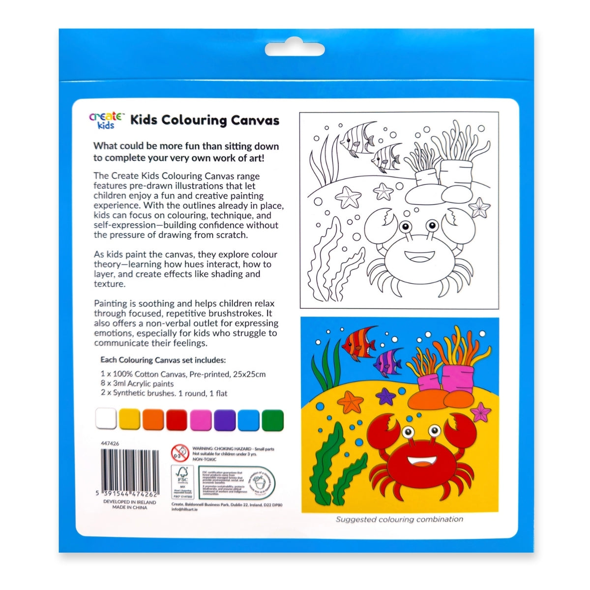 Colouring Canvas Kit - Sea Life - Create Kids image 2