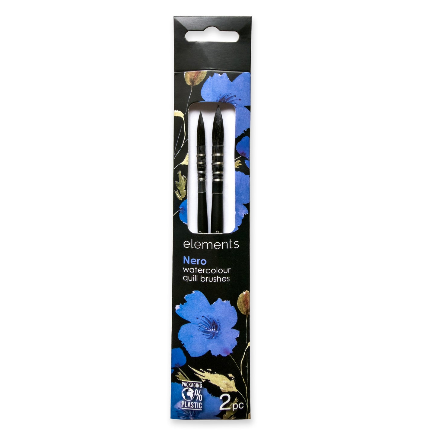 Elements Nero Watercolour Quill Brush pk.2 – Premium Artist Brush Set