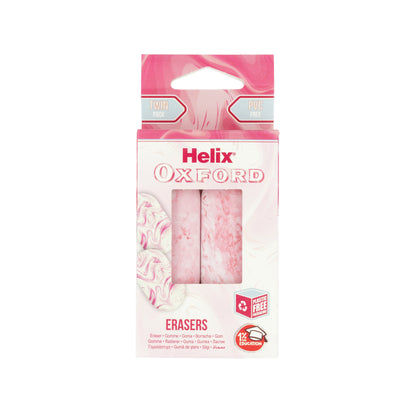 Helix Marble Erasers Twin Pack Hanger Pack Pink - The Masters
