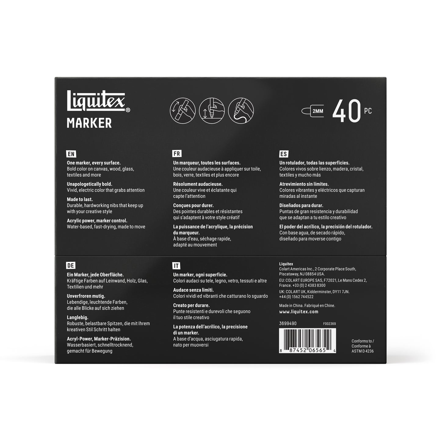 Liquitex LQX Marker Set 40 Pack 40x2mm