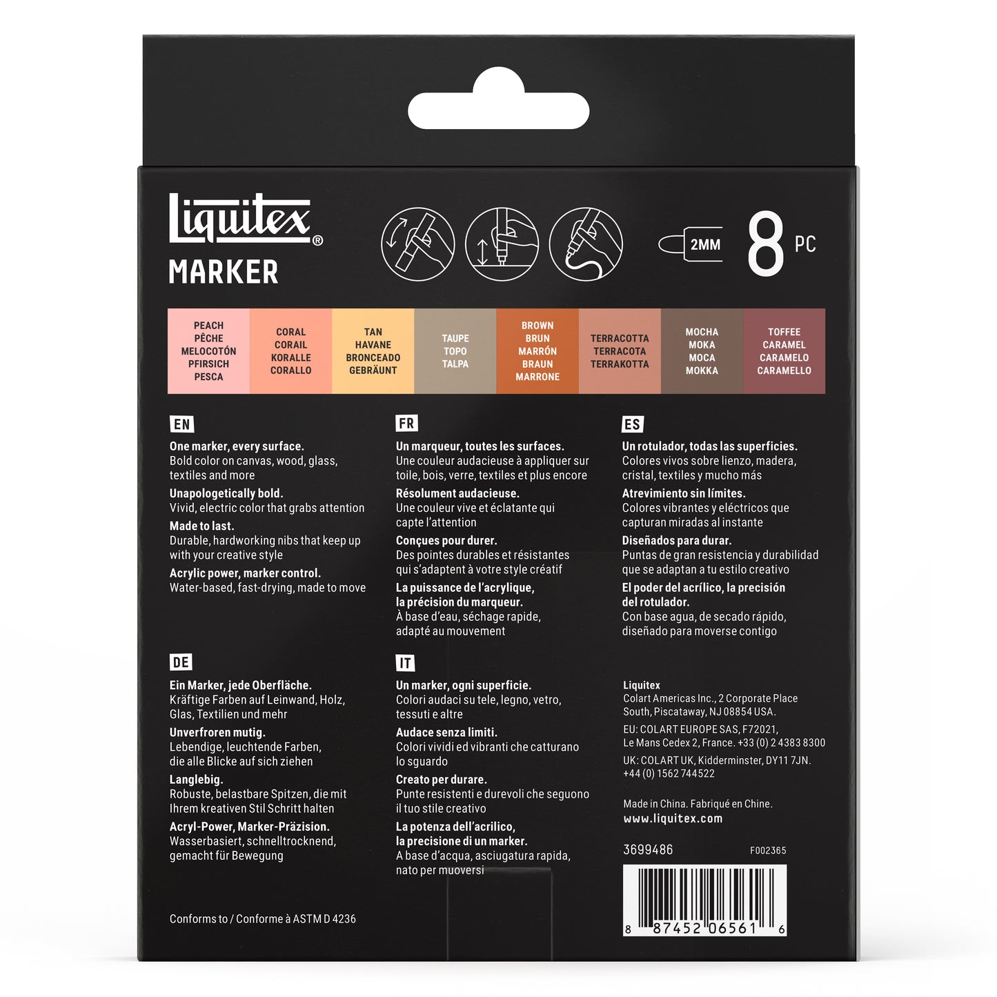 Liquitex LQX Marker Set 8 Pack 8x2mm Set 3