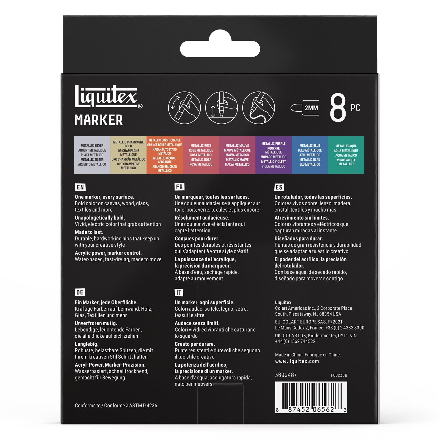 Liquitex LQX Marker Set 8 Pack 8x2mm Set 4