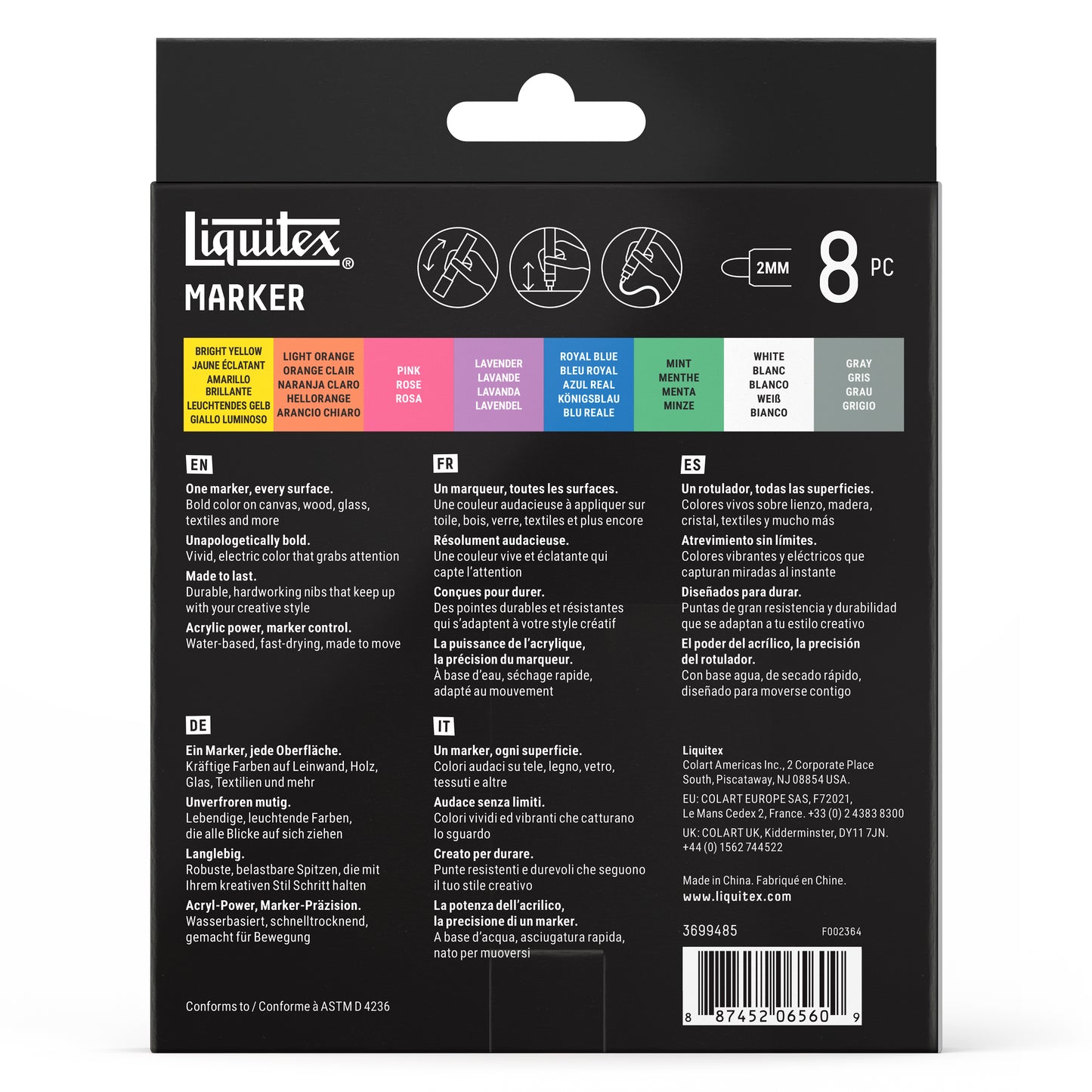 Liquitex LQX Marker Set 8 Pack 8x2mm Set 2