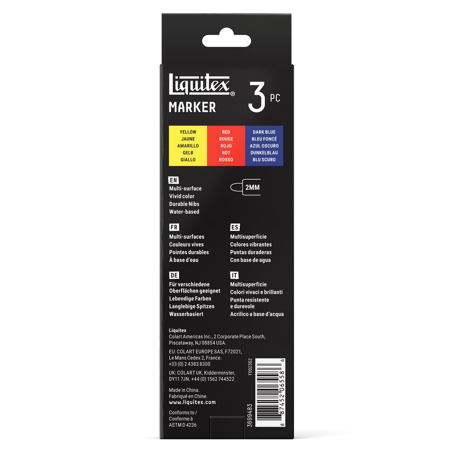 Liquitex LQX Marker Set 3 Pack 3x2mm Set 3