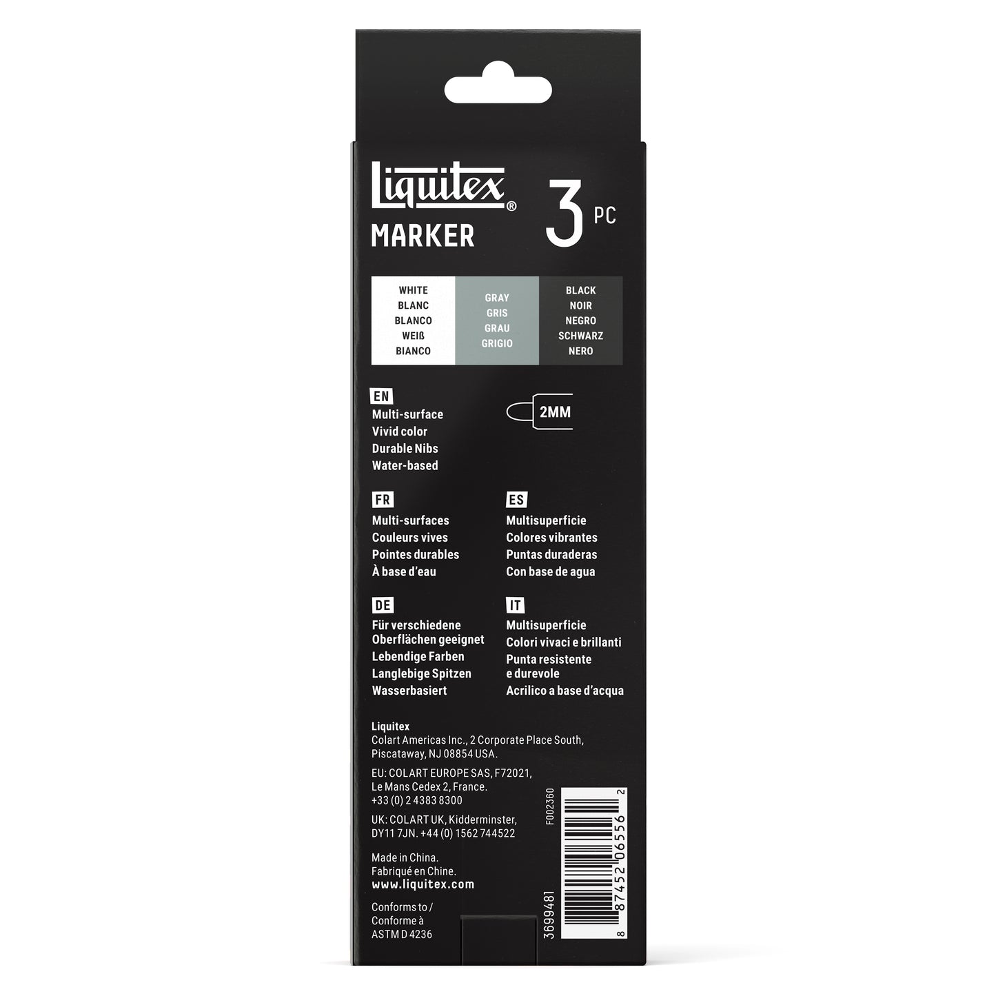 Liquitex LQX Marker Set 3 Pack 3x2mm Set 1