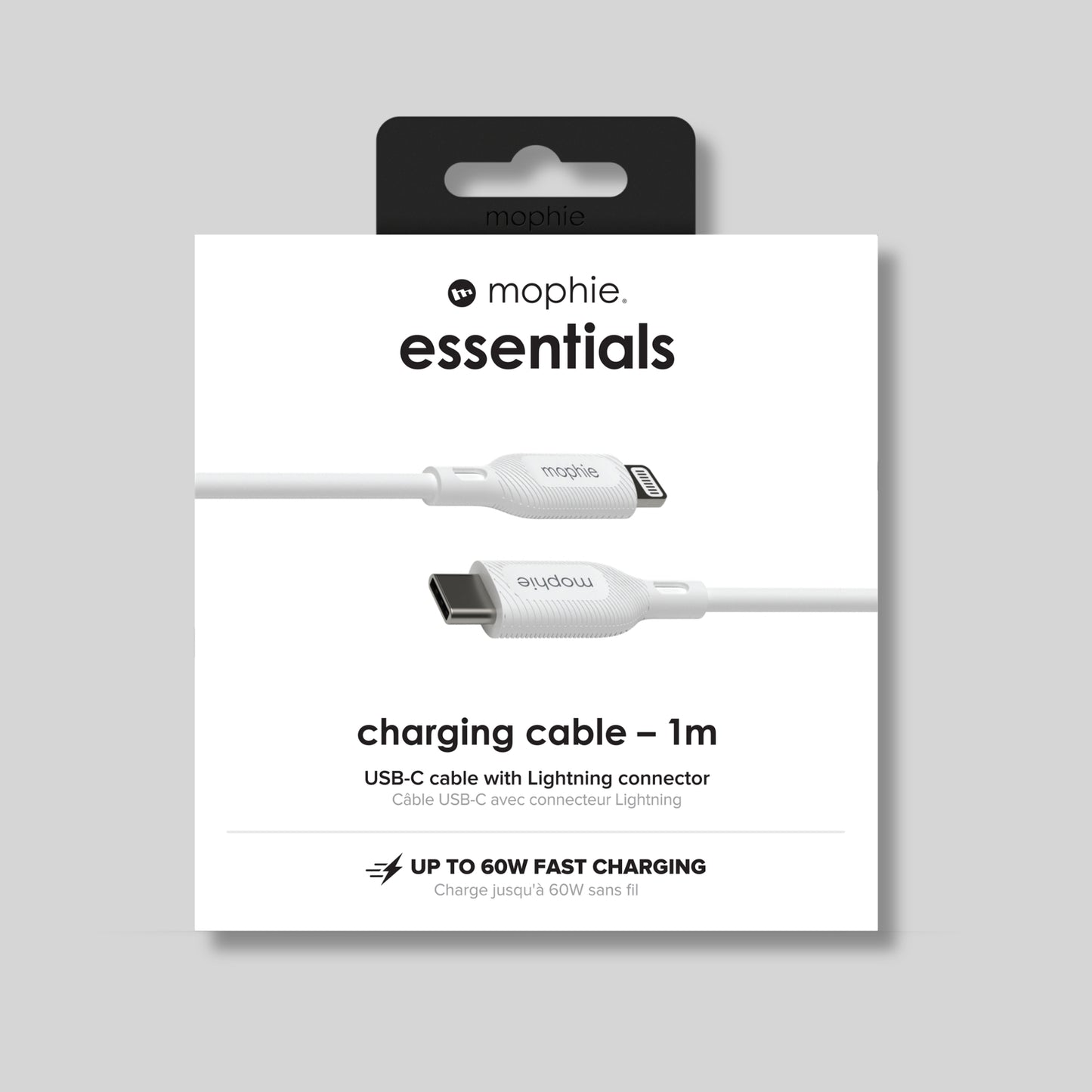 Mophie Essentials USB-C to Lightning Charging Cable 1m – White