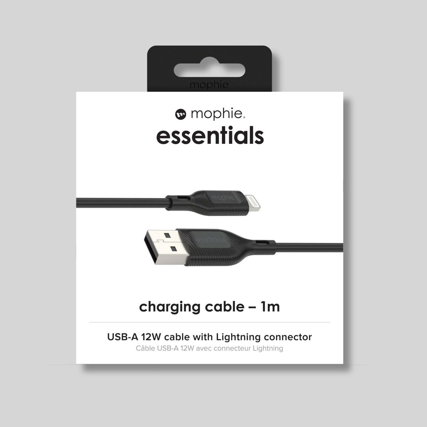 Mophie Essentials USB-A to Lightning Charging Cable 1m – Black