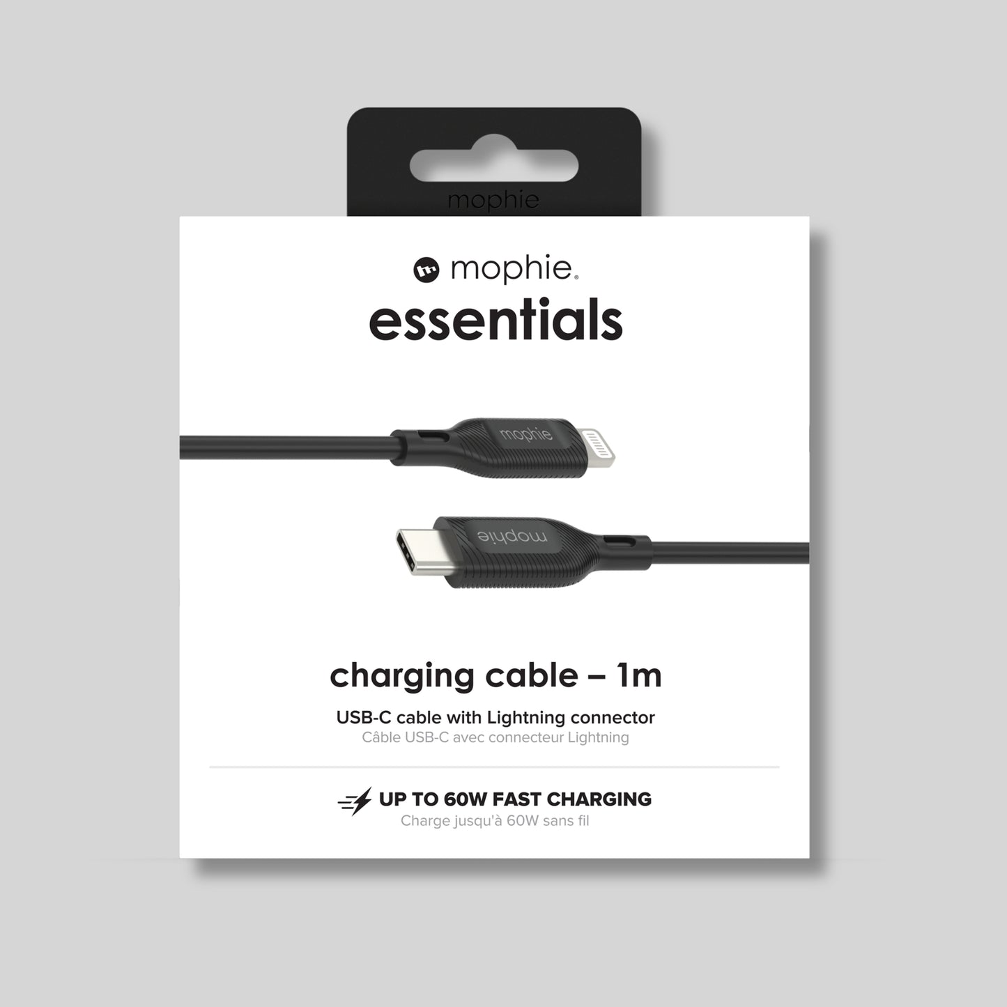 Mophie Essentials USB-C to Lightning Charging Cable 1m – Black