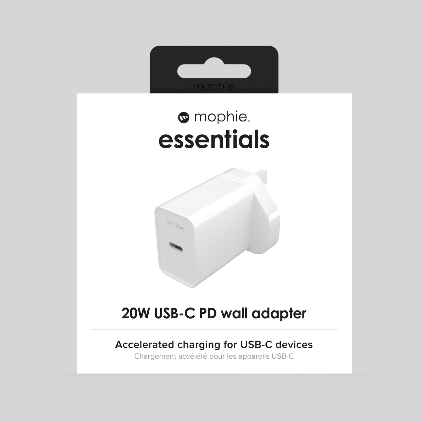 Mophie Essentials 20W USB-C PD Wall Adapter – White (UK)
