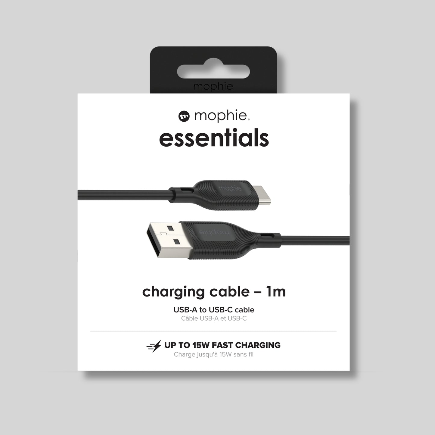 Mophie Essentials USB-A to USB-C Charging Cable 1m – Black
