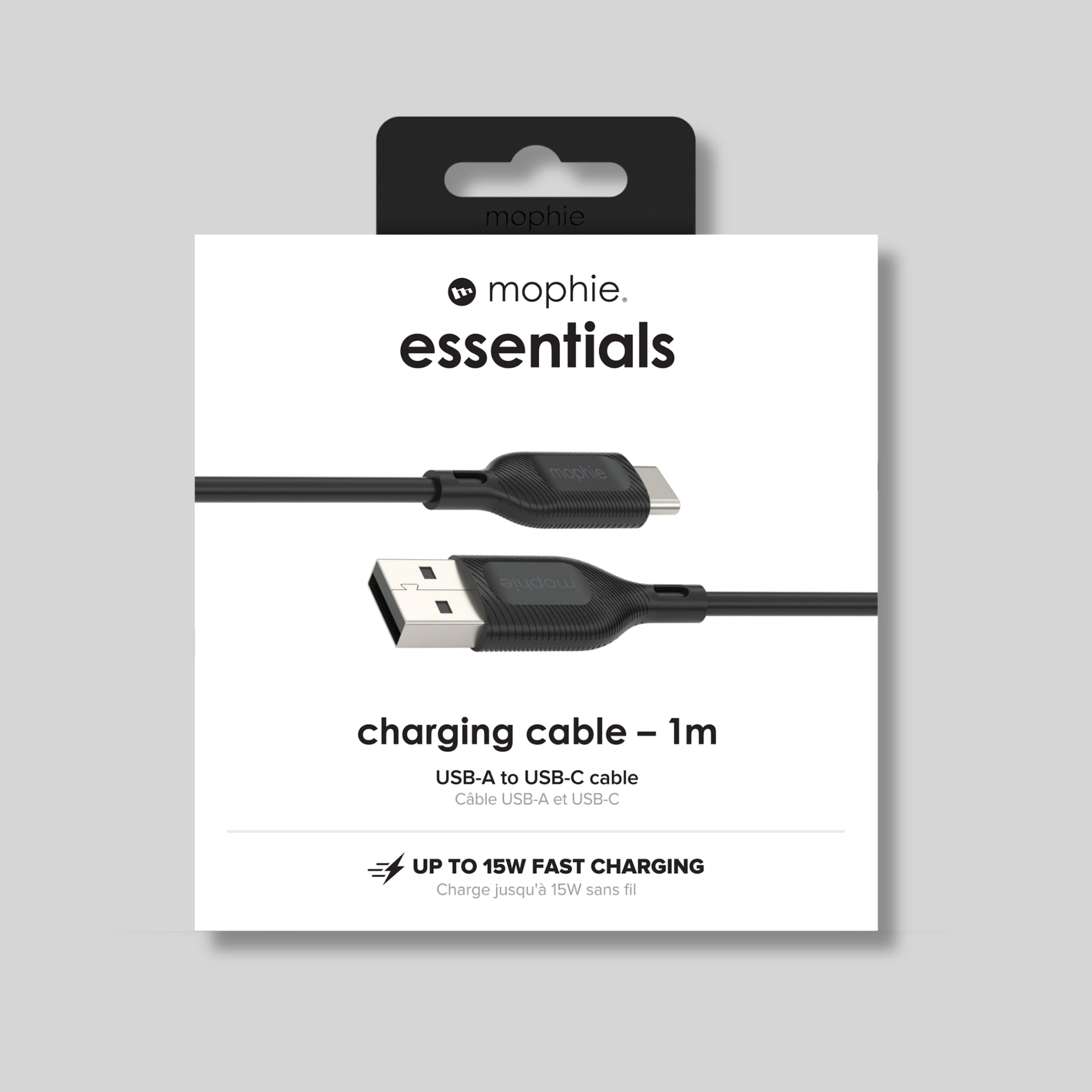 Mophie Essentials USB-A to USB-C Charging Cable 1m – Black