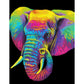 Diamond Dotz Rolled Flock Canvas – Neon Elephant – 35 x 46cm