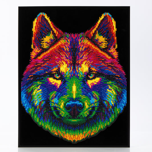 Diamond Dotz Rolled Flock Canvas – Neon Wolf – 35 x 46cm