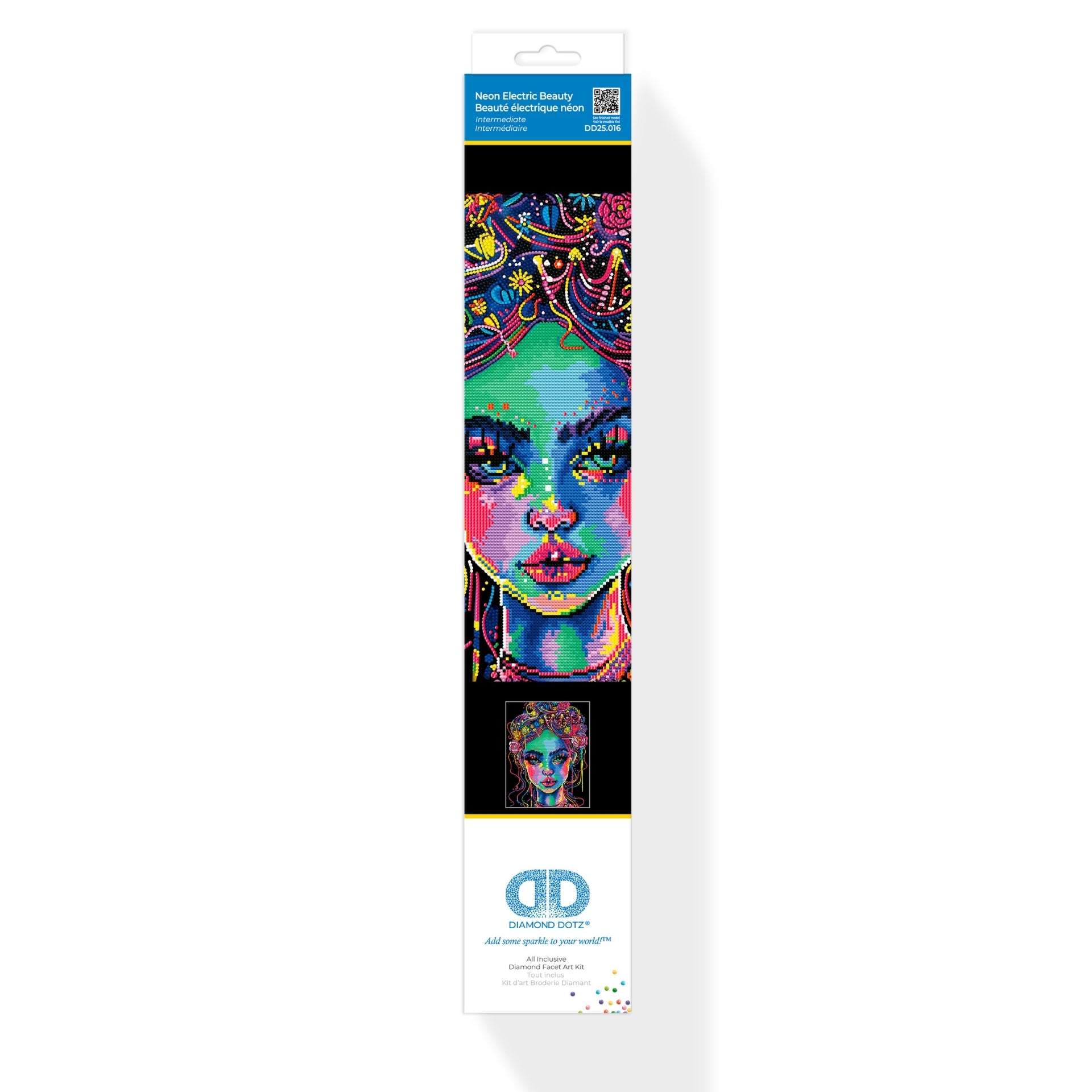 Diamond Dotz Rolled Flock Canvas – Neon Electric Beauty – 35 x 46cm