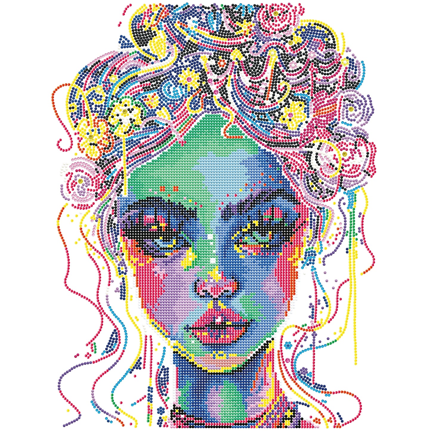 Diamond Dotz Rolled Flock Canvas – Neon Electric Beauty – 35 x 46cm