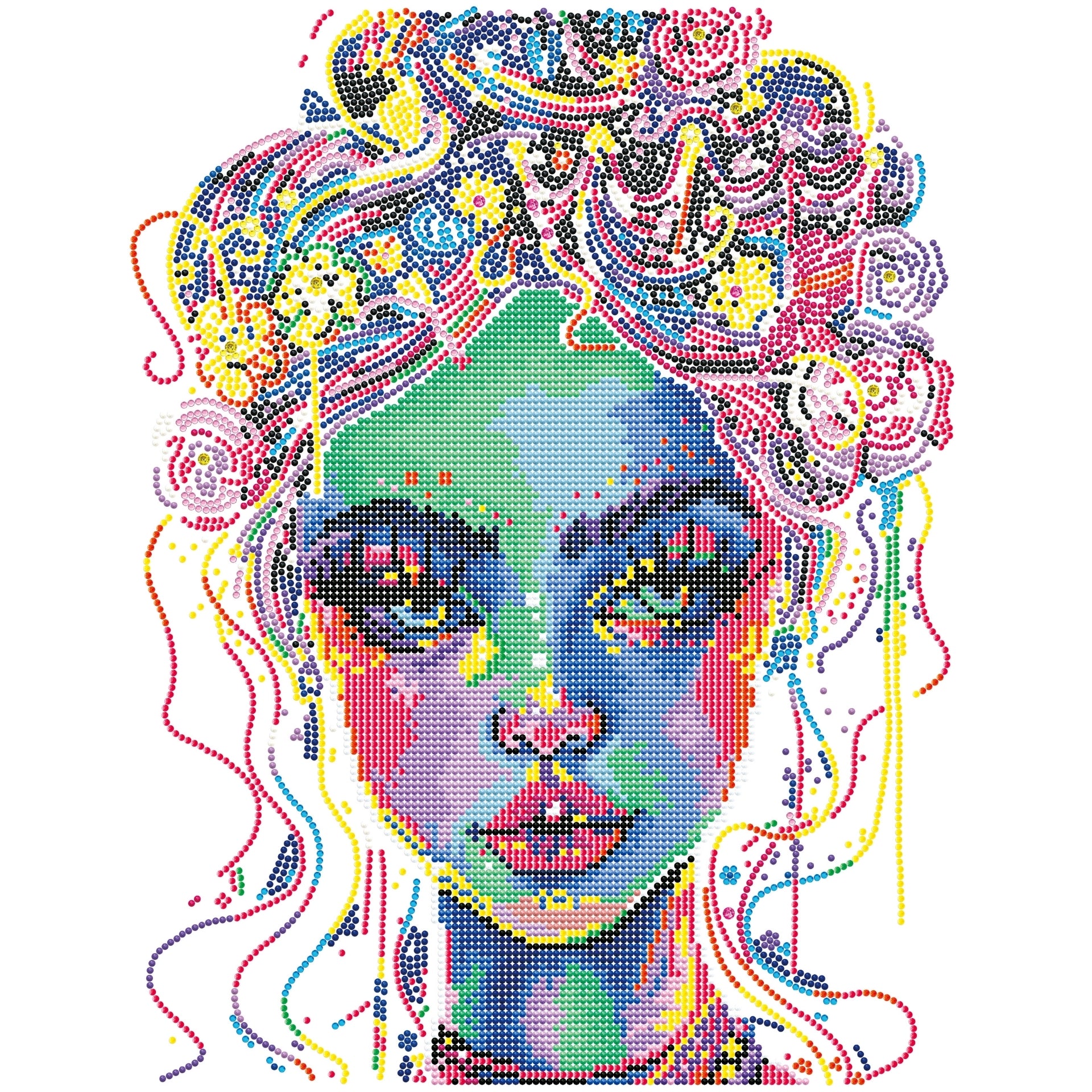Diamond Dotz Rolled Flock Canvas – Neon Electric Beauty – 35 x 46cm