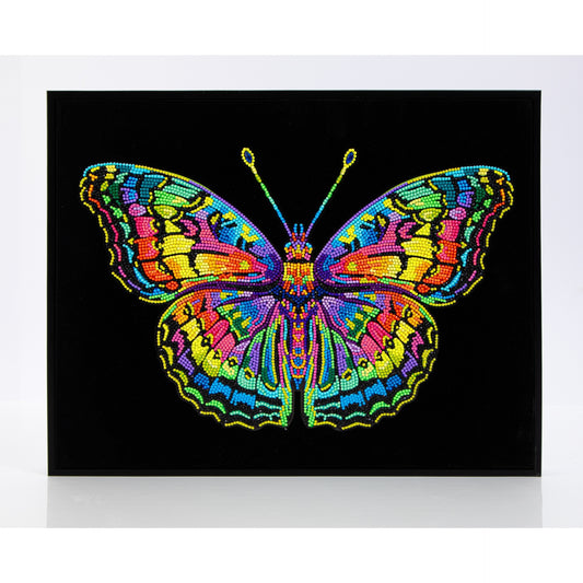 Diamond Dotz Rolled Flock Canvas – Neon Butterfly – 35 x 46cm