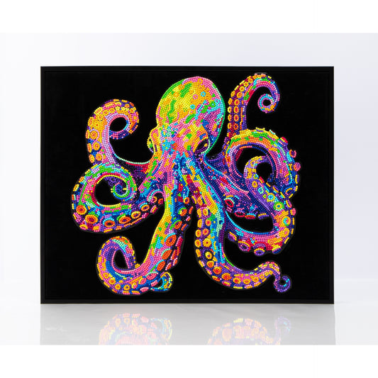 Diamond Dotz Rolled Flock Canvas – Neon Octopus – 35 x 46cm