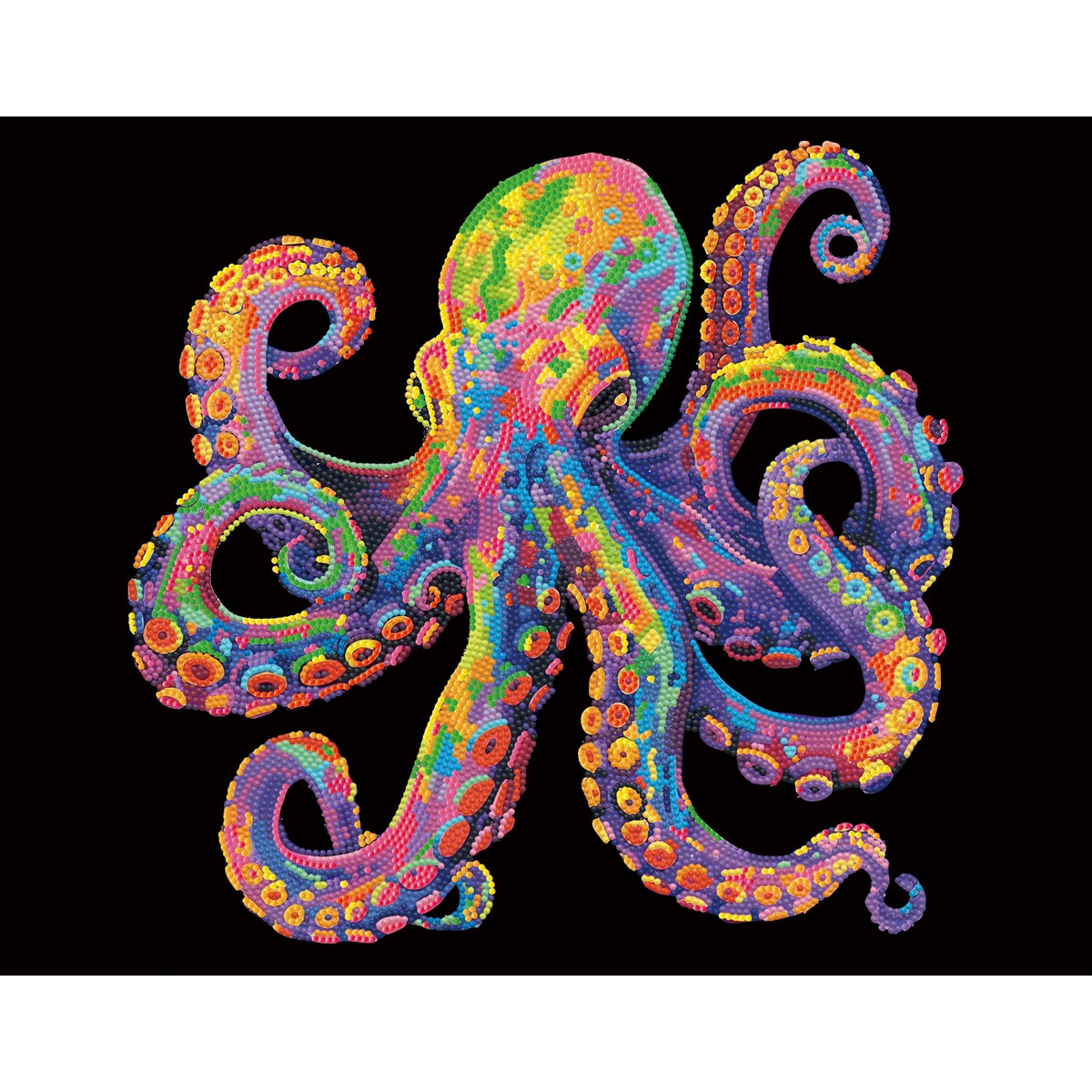 Diamond Dotz Rolled Flock Canvas – Neon Octopus – 35 x 46cm