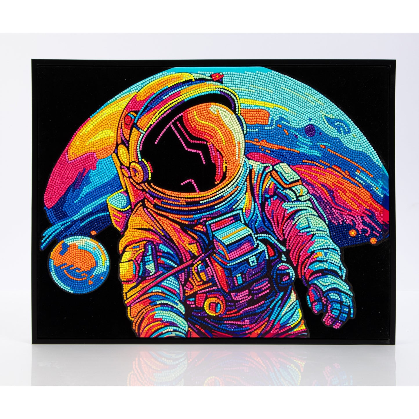 Diamond Dotz Rolled Flock Canvas – Neon Astronaut – 35 x 46cm