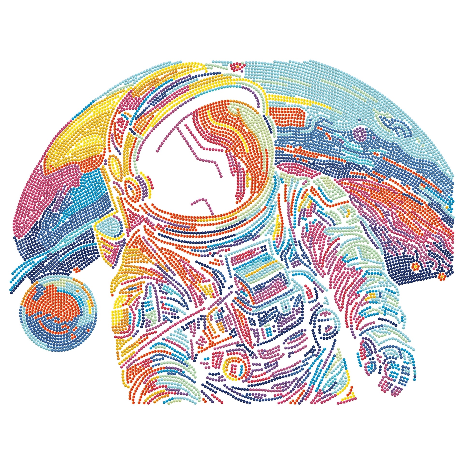 Diamond Dotz Rolled Flock Canvas – Neon Astronaut – 35 x 46cm